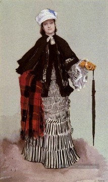  Robe Tableaux - Une dame en robe noire et blanche James Jacques Joseph Tissot